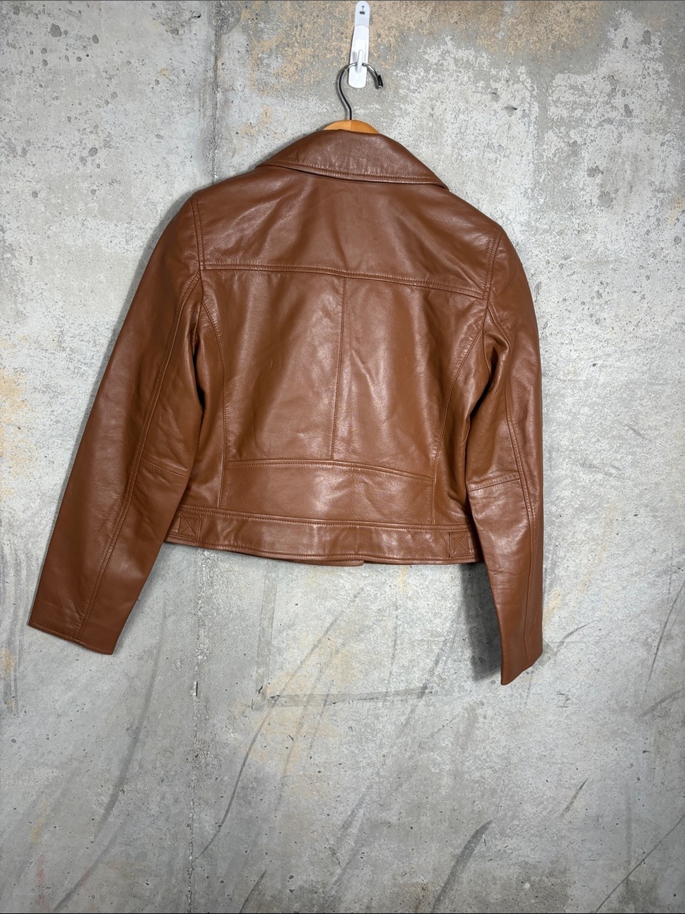Women's Brown Leather Jacket Genuine Lambskin Motorcycle Jacket - Picture 4 of 12